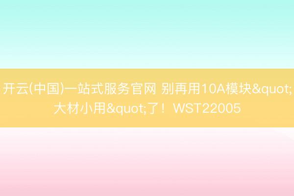 开云(中国)一站式服务官网 别再用10A模块"大材小用"了！WST22005