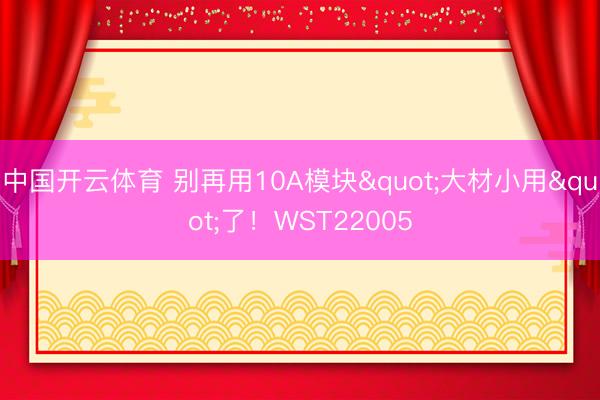 中国开云体育 别再用10A模块"大材小用"了！WST22005