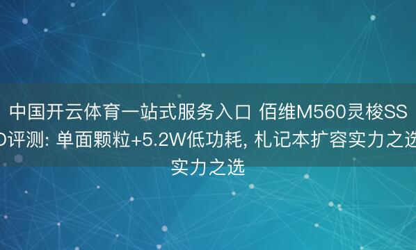 中国开云体育一站式服务入口 佰维M560灵梭SSD评测: 单面颗粒+5.2W低功耗， 札记本扩容实力之选