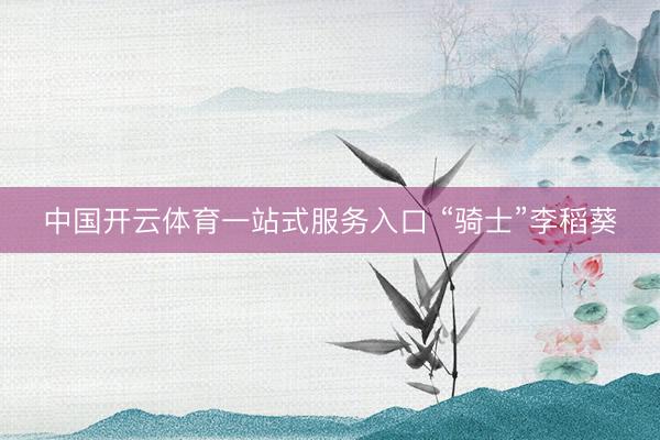 中国开云体育一站式服务入口 “骑士”李稻葵