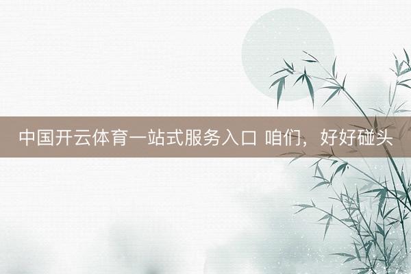 中国开云体育一站式服务入口 咱们，好好碰头