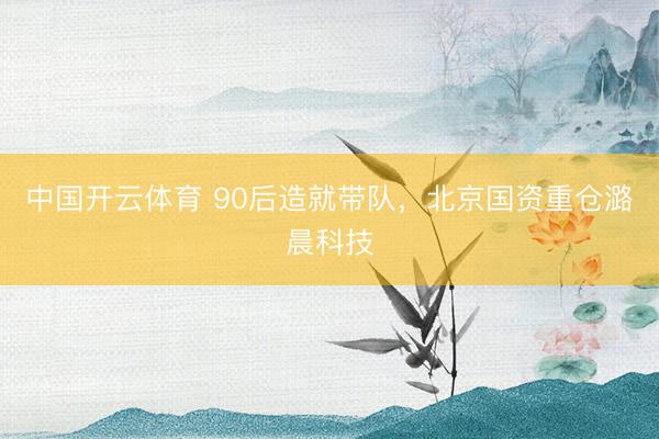 中国开云体育 90后造就带队,北京国资重仓潞晨科技