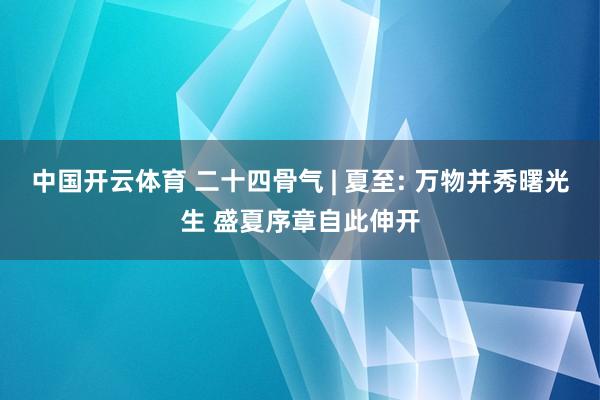 中国开云体育 二十四骨气 | 夏至: 万物并秀曙光生 盛夏序章自此伸开